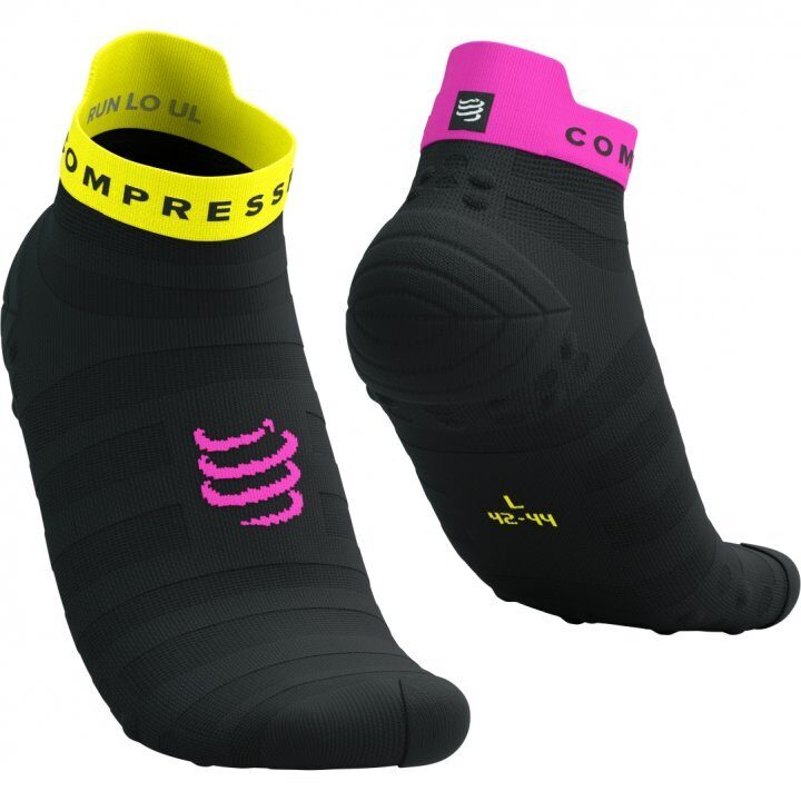 CS Шкарпетки Pro Racing Socks v4.0 Ultralight Run Low, Black/Safe Yellow/Neo Pink, T3