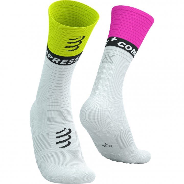 CS Шкарпетки Mid Compression Socks V2.0, White/Safe Yellow/Neo Pink, T2