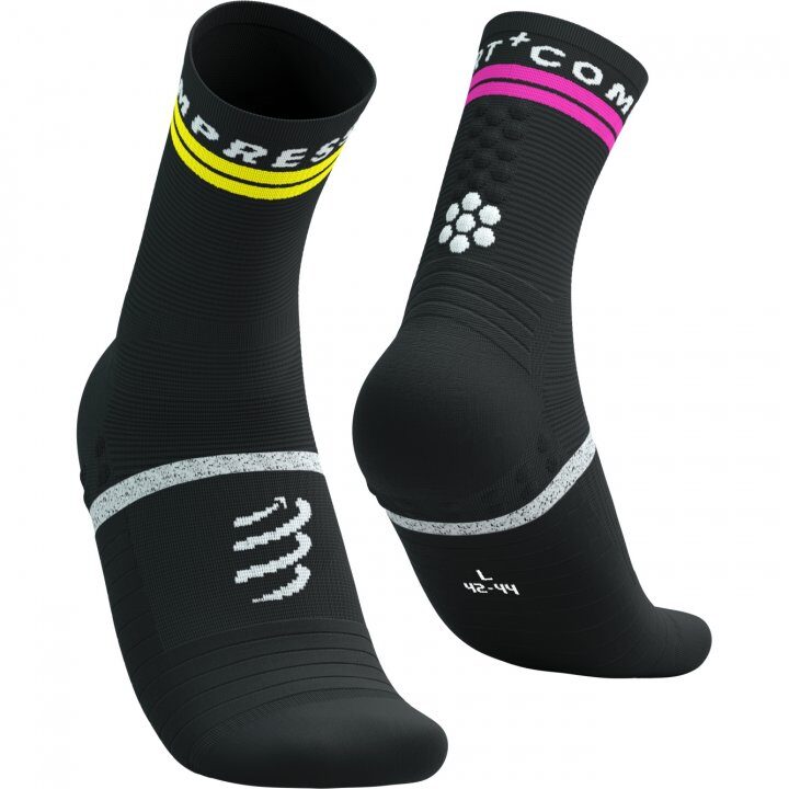 CS Шкарпетки Pro Marathon Socks V2.0, Black/Safe Yellow/Neo Pink, T4