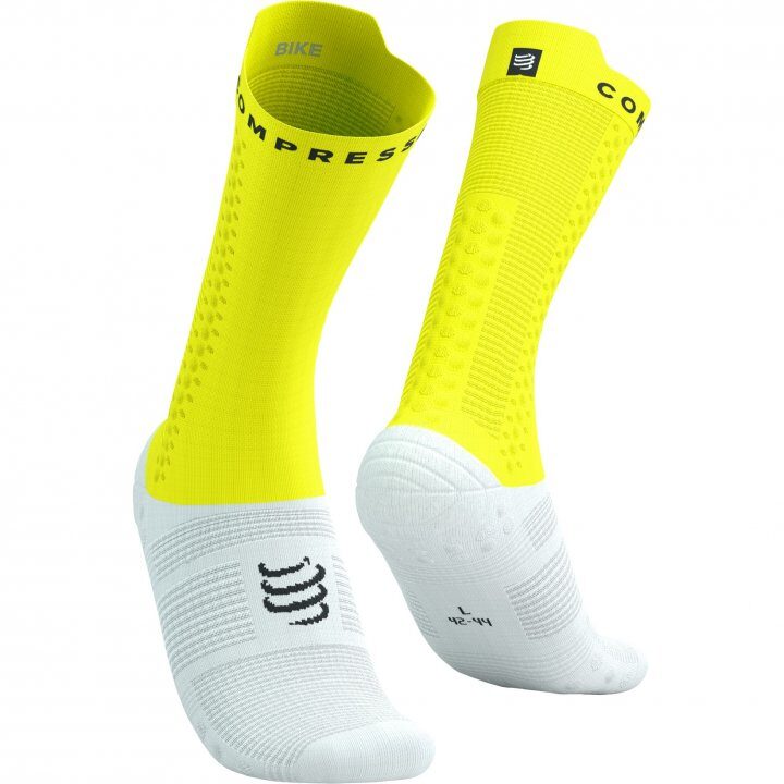 CS Шкарпетки Pro Racing Socks V4.0 Bike, White/Safe Yellow, T1