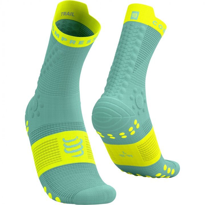CS Шкарпетки Pro Racing Socks V4.0 Trail, Shell Blue/Safe Yellow, T1