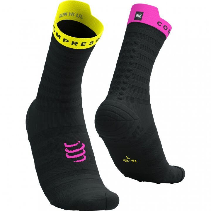 CS Шкарпетки Pro Racing Socks v4.0 Ultralight Run High, Black/Safe Yellow/Neo Pink, T4