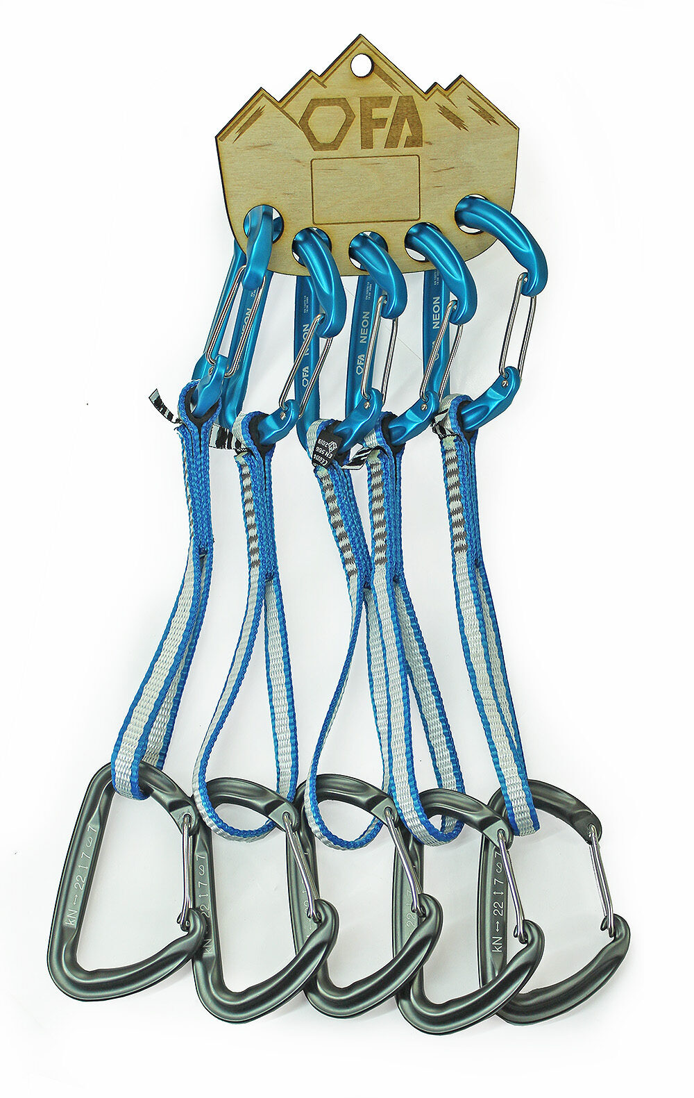 FA Відтяжка з карабінами NEON EXPRESS DY 10 mm 18 cm (5 шт)