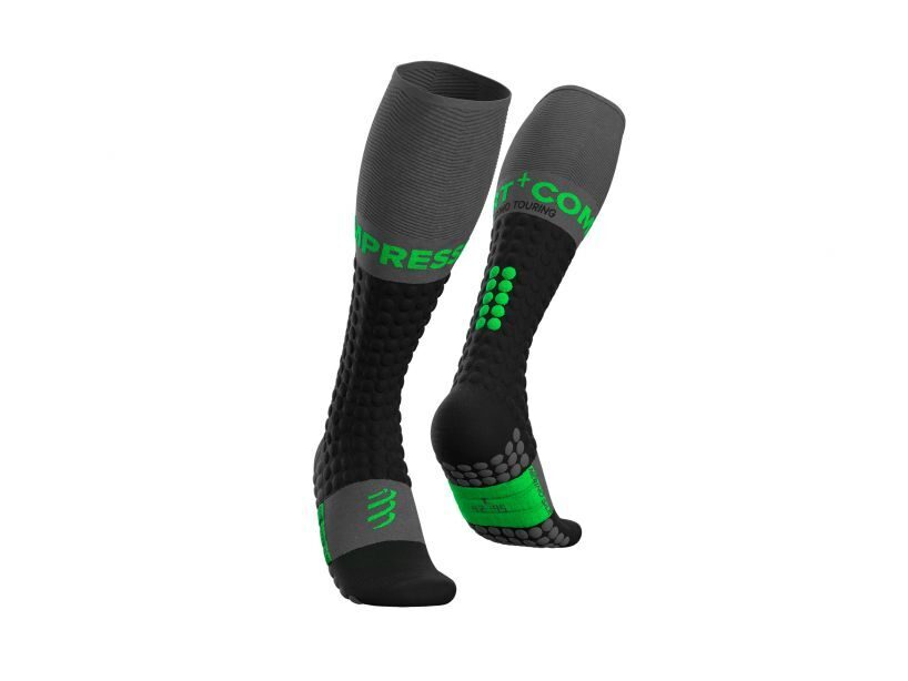 CS Гольфи Ski Touring Full Socks, Black/Green, T1