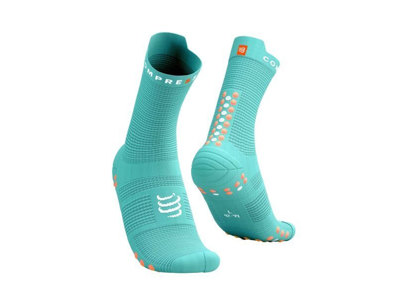 CS Шкарпетки Pro Racing Socks V4.0 Run High, Creme De Menthe/Papaya Punch, T3