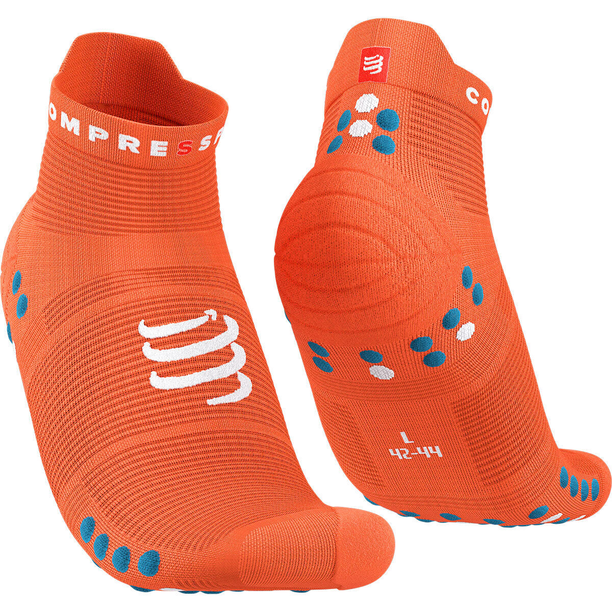 CS Шкарпетки Pro Racing Socks V4.0 Run Low, Orangeade/Fjord Blue, T4