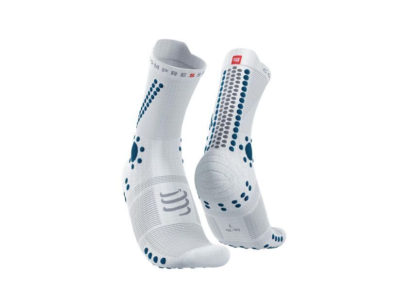 CS Шкарпетки Pro Racing Socks V4.0 Trail, White/Fjord Blue, T3