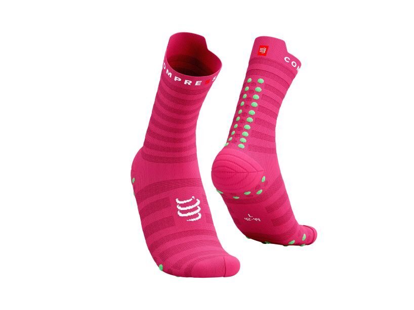 CS Шкарпетки Pro Racing Socks V4.0 Ultralight Run High, Hot Pink/Summer Green, T2