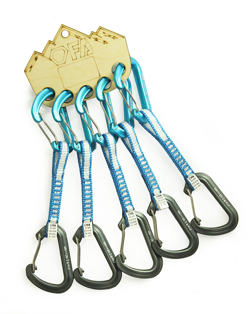 FA Відтяжка з карабінами HELIUM EXPRESS DY 10 mm 18 cm (5 шт.)